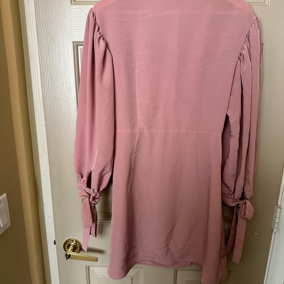 Topshop Blush Long Sleeve Wrap Dress - Picture 5 of 6